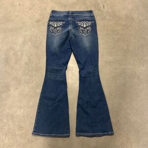 Y2K Dark Wash Flared Bootcut Jeans